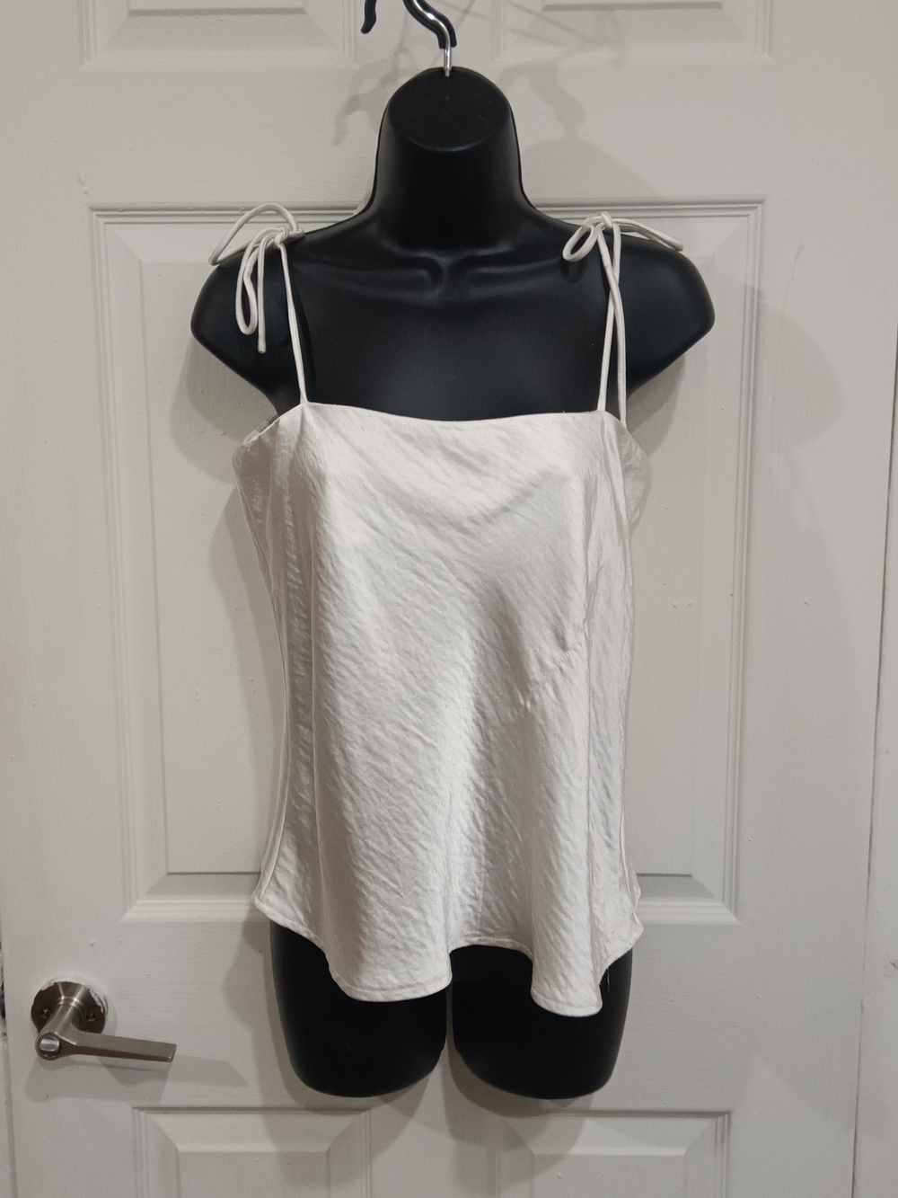 Princess Polly White Satin Tie-Shoulder Cami